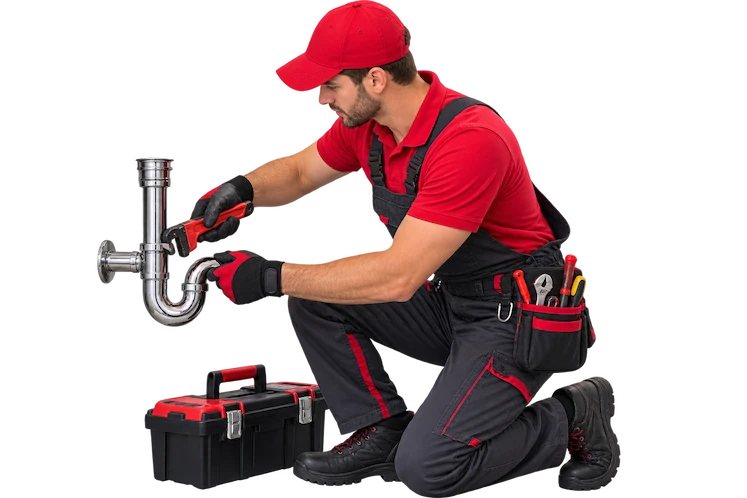 Fontanero profesional de Reparaciones Urgentes 24 realizando una reparación de fontanería